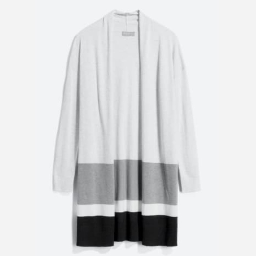 {Evolution} Color-blocked Open Front Cardigan - Medium